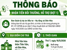  THÔNG BÁO NHẬN TIỀN BỒI THƯỜNG, HỖ TRỢ (ĐỢT 1) 