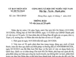THÔNG BÁO
Về việc treo cờ Tổ quốc