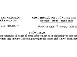 THÔNG BÁO công khai kế hoạch tổ chức kiểm tra, sát hạch tiếp nhận vào làm công chức làm việc tại UBND các xã, phường thuộc thành phố Hà Nội năm 2026