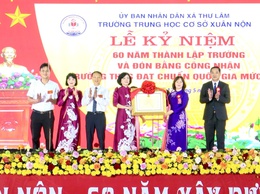 TRƯỜNG THCS XUÂN NỘN LONG TRỌNG TỔ CHỨC LỄ KỶ NIỆM 60 NĂM THÀNH LẬP TRƯỜNG VÀ ĐÓN NHẬN BẰNG CÔNG NHẬN TRƯỜNG ĐẠT CHUẨN QUỐC GIA MỨC ĐỘ 2