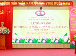 Phường Phương Liệt trang trọng tổ chức Lễ trao tặng Huy hiệu Đảng đợt 19/5/2026