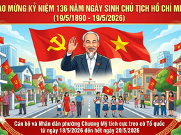 UBND phường Chương Mỹ tổ chức treo cờ Tổ quốc nhân dịp kỷ niệm 136 năm ngày sinh Chủ tịch Hồ Chí Minh 