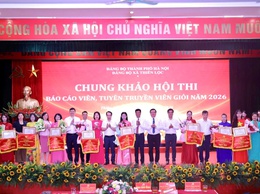 Chung khảo Hội thi Báo cáo viên, Tuyên truyền viên giỏi xã Thiên Lộc năm 2026