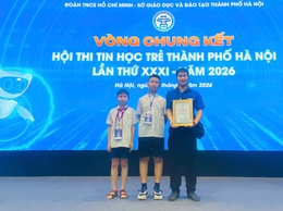 HỌC SINH XÃ VĨNH THANH TỰ TIN BƯỚC VÀO VÒNG CHUNG KẾT TIN HỌC TRẺ THÀNH PHỐ HÀ NỘI NĂM 2026