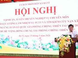 Xã Ba Vì tổ chức hội nghị tập huấn, tuyên truyền nghiệp vụ phòng, chống thiên tai và tìm kiếm cứu nạn năm 2026