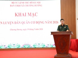 Xã Chương Dương khai mạc huấn luyện dân quân cơ động năm 2026