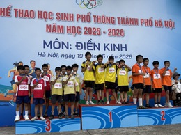 Thi đua lập thành tích dâng Bác kính yêu - Đoàn thể thao Phúc Lợi khởi đầu ấn tượng tại giải học sinh Hà Nội.