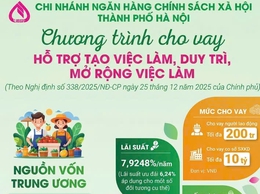 Nâng mức cho vay chương trình hồ trợ tạo việc làm và mở rộng việc làm: Cơ sở sản xuất, kinh doanh, mức cho vay tối đa là 10 tỷ đồng
