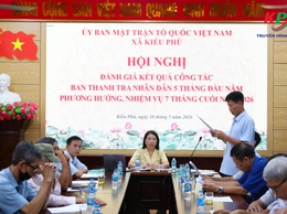 Ban Thanh tra nhân dân xã Kiều Phú đánh giá kết quả hoạt động 5 tháng đầu năm, triển khai nhiệm vụ các tháng cuối năm 2026
