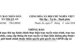 Danh mục thủ tục hành chính thực hiện trực tuyến toàn trình, trực tuyến một phần, cung cấp thông tin trực tuyến và thực hiện không phụ thuộc địa giới hành chính thuộc thẩm quyền giải quyết của UBND cấp xã