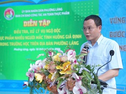 PHƯỜNG LÁNG TỔ CHỨC THÀNH CÔNG DIỄN TẬP XỬ LÝ TÌNH HUỐNG NGỘ ĐỘC THỰC PHẨM NHIỀU NGƯỜI MẮC TẠI TRƯỜNG HỌC