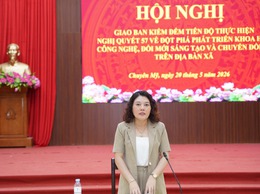 UBND xã giao ban kiểm đếm tiến độ thực hiện Nghị quyết số 57