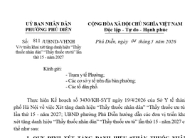 Công văn về việc triển kha xét tặng danh hiệu 