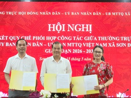 Thường trực HĐND xã Sơn Đồng tổ chức Hội nghị ký kết Quy chế phối hợp nhiệm kỳ 2026 - 2031 và Chương trình phối hợp công tác năm 2026 giữa Thường trực HĐND, UBND, Ủy ban MTTQ Việt Nam