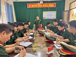 Đoàn kiểm tra của Bộ Tư lệnh Thủ đô Hà Nội về thăm kiểm tra và làm việc tại Ban CHQS xã Hoài Đức