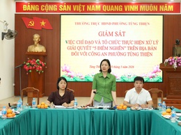 HĐND phường Tùng Thiện khảo sát, giám sát việc chỉ đạo và triển khai xử lý 