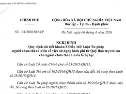 Nghị định Quy định chi tiết khoản 3 điều 160 Luật Tư pháp người chưa thành niên về việc sử dụng kinh phí từ Quỹ Bảo trợ trẻ em cho người chưa thành niên là bị hại