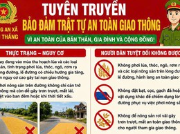 Công an xã Tiến Thắng tuyên truyền phòng chống tai nạn giao thông – không phơi nông sản trên đường bộ