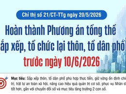 Hoàn thành Phương án tổng thể sắp xếp, tổ chức lại thôn, tổ dân phố trước ngày 10/6/2026