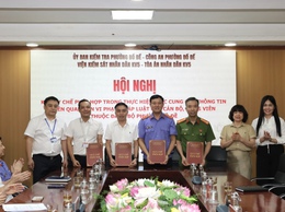 Ủy ban Kiểm tra Đảng ủy phường Bồ Đề ký kết quy chế phối hợp với các cơ quan nội chính: Siết chặt kỷ luật Đảng, tuyệt đối 