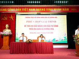 Thường trực HĐND xã Dương Hoà tổ chức phiên họp giải trình về tiến độ giải ngân vốn đầu tư công trên địa bàn xã