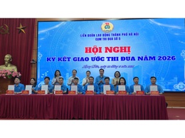 Cụm thi đua số 5 các Công đoàn xã, phường tổ chức Lễ ký Giao ước thi đua năm 2026