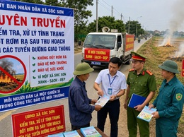 TĂNG CƯỜNG KIỂM TRA, XỬ LÝ TÌNH TRẠNG PHƠI NÔNG SẢN, ĐỐT RƠM RẠ SAU THU HOẠCH TRÊN CÁC TUYẾN ĐƯỜNG GIAO THÔNG.