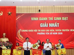 Đảng ủy phường Yên Sở tổ chức Chung khảo Hội thi Báo cáo viên, tuyên truyền viên giỏi năm 2026