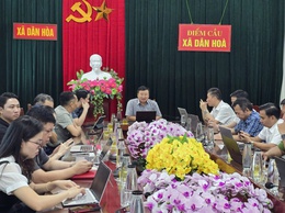  XÃ DÂN HOÀ THAM DỰ HỘI NGHỊ TẬP HUẤN TRỰC TUYẾN BỒI DƯỠNG NÂNG CAO NĂNG LỰC, XỬ LÝ TÌNH HUỐNG THỰC TIỄN ĐỐI VỚI ĐỘI NGŨ CÁN BỘ CƠ SỞ