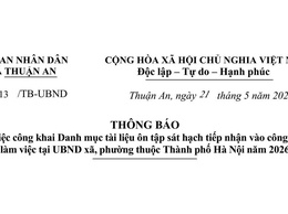 Công khai Danh mục tài liệu ôn tập sát hạch tiếp nhận vào công chức làm việc tại UBND xã, phường thuộc Thành phố Hà Nội năm 2026
