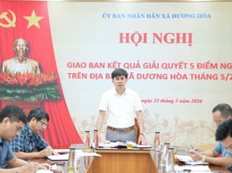 UBND xã giao ban đánh giá kết quả giải quyết 05 điểm nghẽn 
