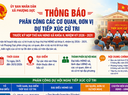 Thông báo phân công các cơ quan, đơn vị dự tiếp xúc cử tri trước kỳ họp thứ Hai HĐND xã Phượng Dực khóa II, nhiệm kỳ 2026 – 2031