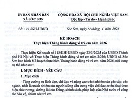 XÃ SÓC SƠN THỰC HIỆN THÁNG HÀNH ĐỘNG VÌ TRẺ EM, NĂM 2026