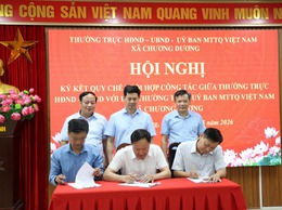 Xã Chương Dương ký kết quy chế phối hợp giữa HĐND, UBND và MTTQ Việt Nam xã