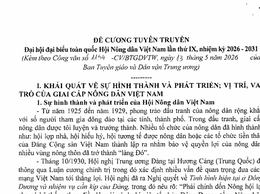 Đề cương tuyên truyền Đại hội đại biểu toàn quốc Hội Nông dân Việt Nam lần thứ IX, nhiệm kỳ 2026-2031
