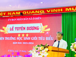 Lễ tuyên dương học sinh giỏi tiêu biểu năm học 2025 – 2026 xã Ô Diên