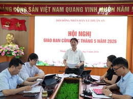 Thường trực HĐND xã Thuận An giao ban công tác tháng 5/2026