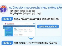 Thông báo Hướng dẫn tra cứu thông tin hành nghề y tế ngoài công lập đối với cá nhân, tổ chức thuộc quản lý nhà nước của Sở Y tế Hà Nội