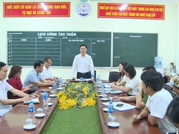 Đoàn công tác UBND xã Phúc Lộc kiểm tra công tác chuẩn bị các điểm thi vào lớp 10 THPT trên địa bàn xã