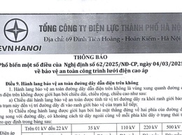 Thông báo về việc bảo vệ công trình điện lực và an toàn điện