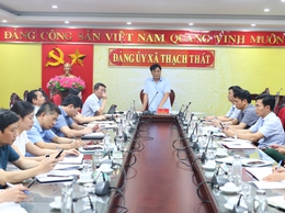 HỘI NGHỊ TRIỂN KHAI KẾ HOẠCH SƠ KẾT 1 NĂM VẬN HÀNH CHÍNH QUYỀN ĐỊA PHƯƠNG 2 CẤP TẠI XÃ THẠCH THẤT