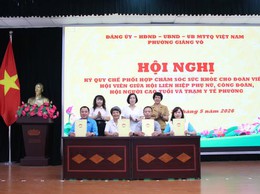 Tăng cường chăm sóc sức khỏe từ cơ sở:  ký kết quy chế phối hợp chăm sóc sức khỏe cho đoàn viên, hội viên và người cao tuổi
