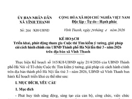 UBND xã Vĩnh Thanh ban hành Kế hoạch triển khai Cuộc thi viết về điển hình tiên tiến, người tốt, việc tốt