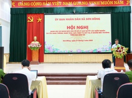 UBND xã Sơn Đồng nghe báo cáo kết quả xử lý các điểm nghẽn trên địa bàn xã