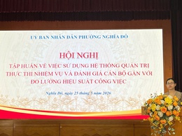 PHƯỜNG NGHĨA ĐÔ TỔ CHỨC TẬP HUẤN TRIỂN KHAI HỆ THỐNG ĐÁNH GIÁ CÁN BỘ THEO OKR/KPI GẮN VỚI CHUYỂN ĐỔI SỐ, XÂY DỰNG CHÍNH QUYỀN SỐ