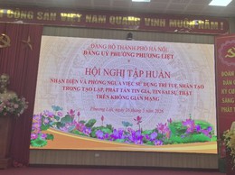 Công an phường Phương Liệt tham mưu UBND phường tổ chức tập huấn nhận diện và phòng ngừa việc sử dụng trí tuệ nhân tạo trong tạo lập phát tán tin giả, tin sai sự thật trên không gian mạng