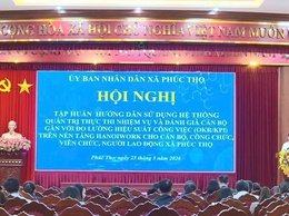 Phúc Thọ tập huấn sử dụng hệ thống quản trị thực thi nhiệm vụ và đánh giá cán bộ trên nền tảng HanoiWork