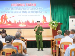Hội nghị tuyên truyền các kiến thức, kỹ năng về PCCC và CNCH cho Nhân dân trên địa bàn các thôn Thạch Thán