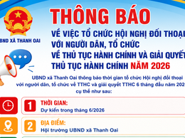 Thông báo về việc tổ chức Hội nghị đối thoại với người dân, tổ chức về thủ tục hành chính và giải quyết thủ tục hành chính năm 2026