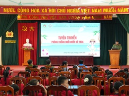 Công an xã Dương Hoà tuyền truyền phòng, chống đuối nước hè năm 2026
